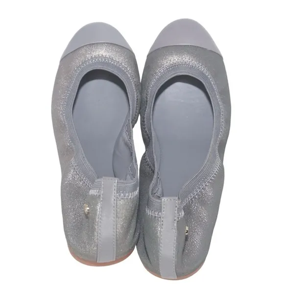 Cole Haan Metallic Gray Cap Toe Ballet Flats, Size 8.5