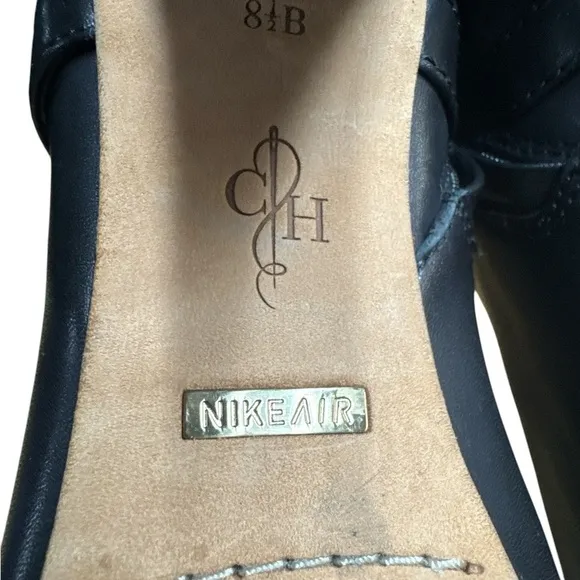 Cole Haan Poppy Women's Black Knee High Platform Boots with Nike Air Size 8.5 M
