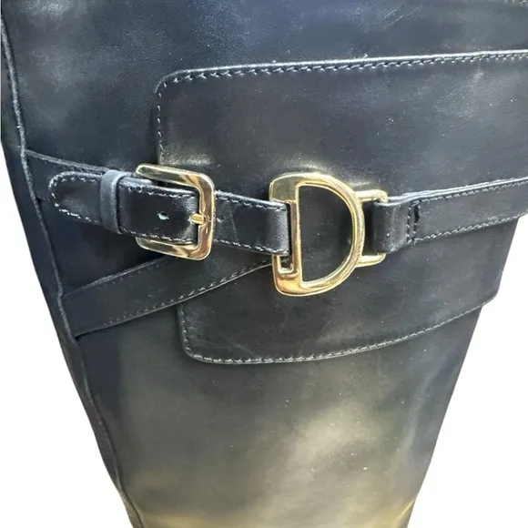 Cole Haan Poppy Women's Black Knee High Platform Boots with Nike Air Size 8.5 M