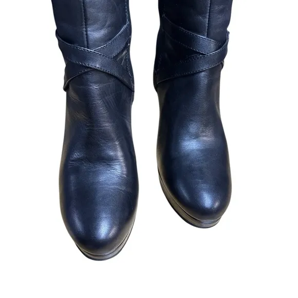Cole Haan Poppy Women's Black Knee High Platform Boots with Nike Air Size 8.5 M