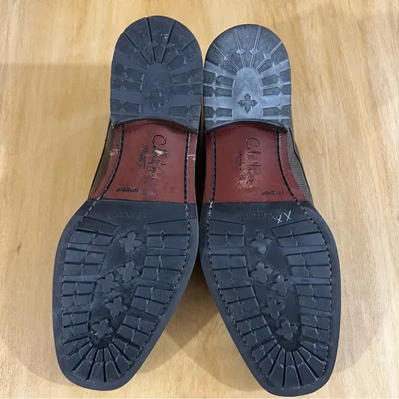 Cole Haan Shoes Mens Sz 10 -D Mock Strap Dark Burgundy Leather Loafers