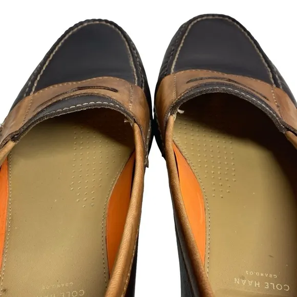 Cole Haan Two Tone Pinch Penny Loafers Mens 10 Medium Slip‎ One C14473 Brown Tan