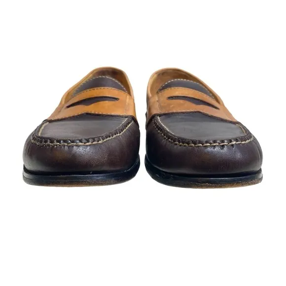 Cole Haan Two Tone Pinch Penny Loafers Mens 10 Medium Slip‎ One C14473 Brown Tan