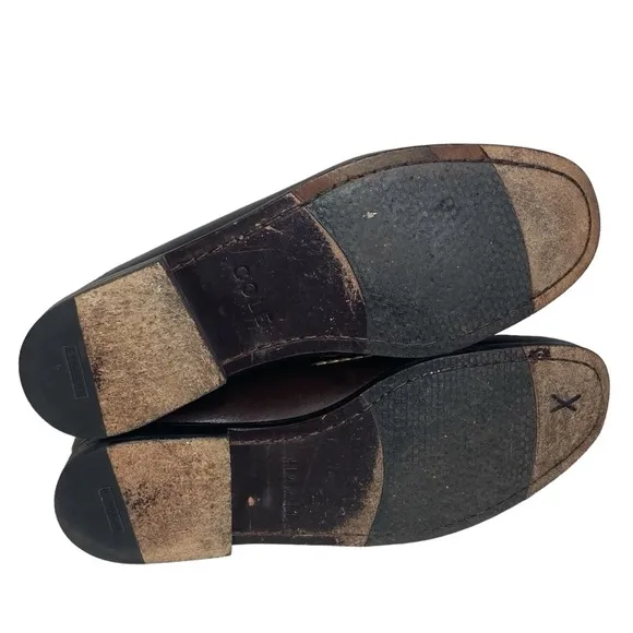 Cole Haan Two Tone Pinch Penny Loafers Mens 10 Medium Slip‎ One C14473 Brown Tan