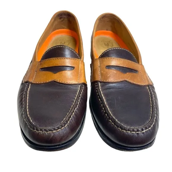 Cole Haan Two Tone Pinch Penny Loafers Mens 10 Medium Slip‎ One C14473 Brown Tan