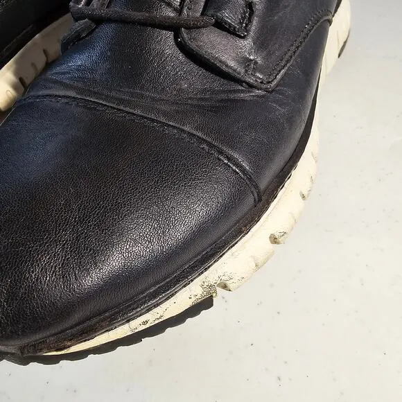 Cole Haan Zerogrand Black Leather Cap Toe Boot High Top Shoe Slip Resistant 9.5