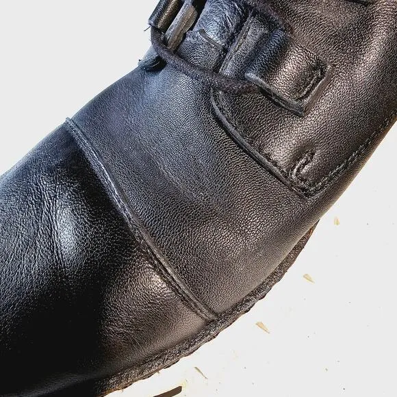 Cole Haan Zerogrand Black Leather Cap Toe Boot High Top Shoe Slip Resistant 9.5