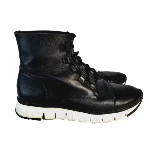 Cole Haan Zerogrand Black Leather Cap Toe Boot High Top Shoe Slip Resistant 9.5