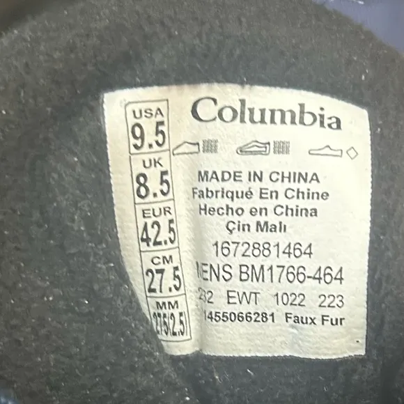 Columbia Waterproof Size 9.5 Men's Blue Firecamp Boots
