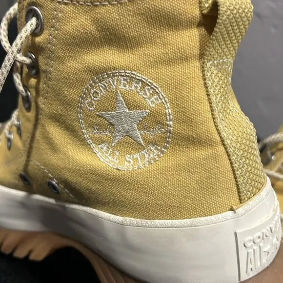 🔥 CONVERSE Chuck Taylor All Star Lugged 2.0 Utility High Sneaker Gold Women Sz