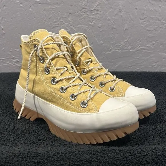 🔥 CONVERSE Chuck Taylor All Star Lugged 2.0 Utility High Sneaker Gold Women Sz