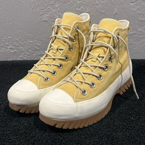 🔥 CONVERSE Chuck Taylor All Star Lugged 2.0 Utility High Sneaker Gold Women Sz