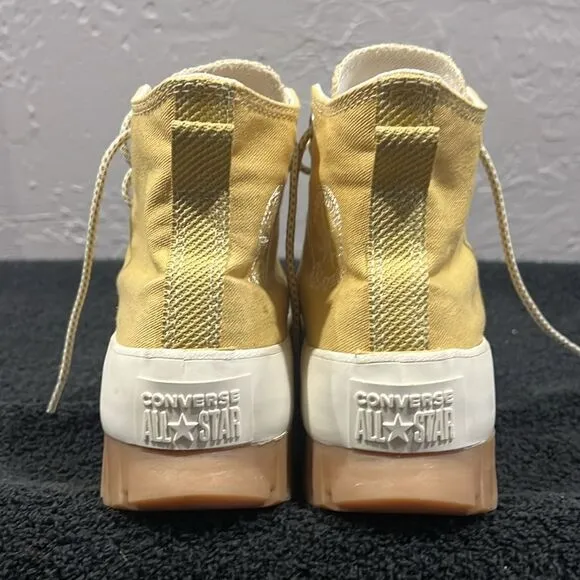 🔥 CONVERSE Chuck Taylor All Star Lugged 2.0 Utility High Sneaker Gold Women Sz
