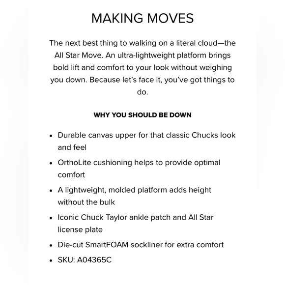 CONVERSE CHUCK TAYLOR ALL STAR MOVE PLATFORM SNEAKERS