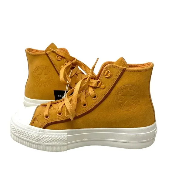 Converse Lift Platform Suede High Shoes Women Sneakers Tiger Moth Casual A05419C