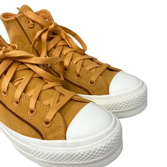 Converse Lift Platform Suede High Shoes Women Sneakers Tiger Moth Casual A05419C