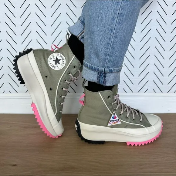 ⭐Converse Run Star Hike Platform Utility Twist Sz 8 Women's Shoes Olive A09223C