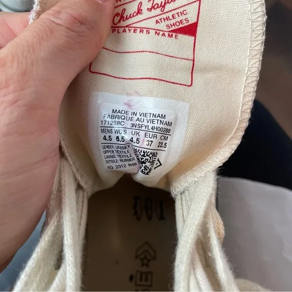 Converse X Kim Jones Chuck 70 Utility Hi Sneakers Womens 6.5 Mens 4.5 Natural