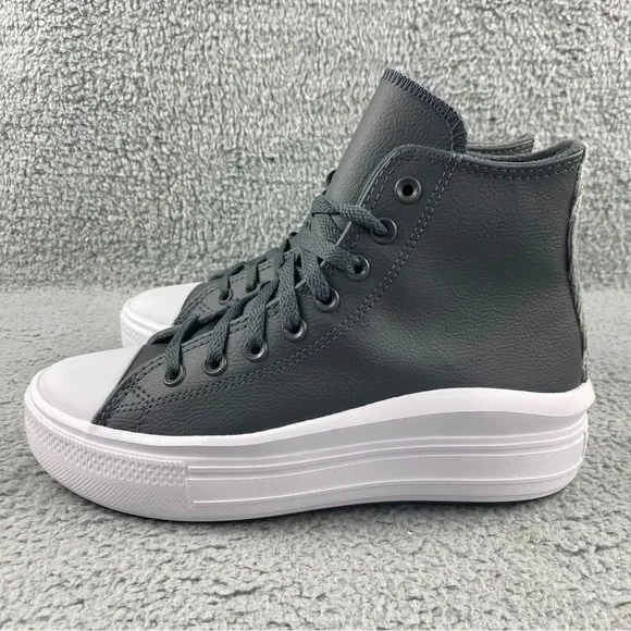 CONVERSE CTAS MOVE Hi Shoes Platform Sneakers Leather Utility Grey‎ Womens 8.5