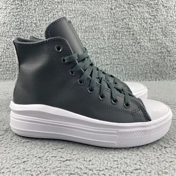 CONVERSE CTAS MOVE Hi Shoes Platform Sneakers Leather Utility Grey‎ Womens 8.5
