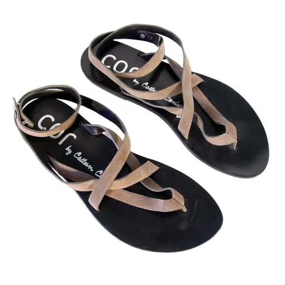COR by CALLEEN CORDERO $398 Ankle Tie Thong Sandals 9 - Handmade in L.A.
