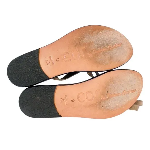 COR by CALLEEN CORDERO $398 Ankle Tie Thong Sandals 9 - Handmade in L.A.