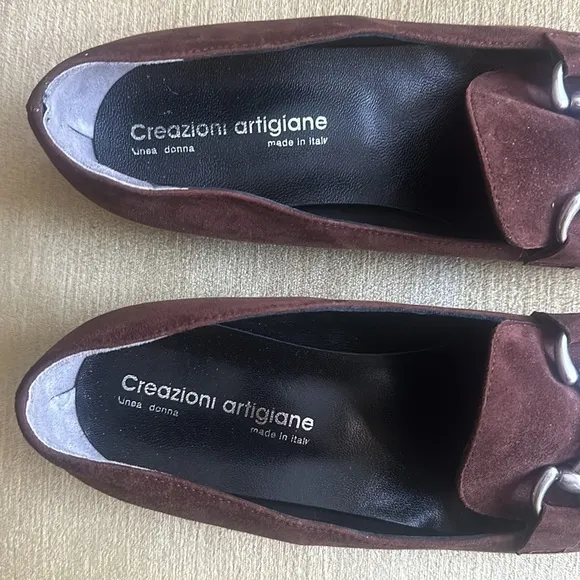 Creazioni Artigiane Wide Fit Loafer Brown Suede w/ Buckle  Size 9.5 / EU 40