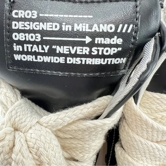Cristianzerotre Calipso 300 Leather High Top Platform Sneakers Black Sz 7