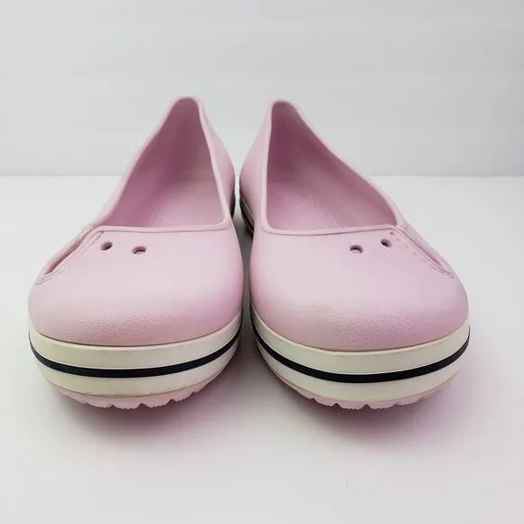 Crocs Crocband Womens Size 11 Bubblegum Pink Slip On Comfort Ballet Flats Shoes