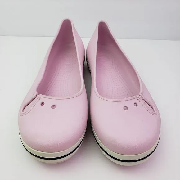 Crocs Crocband Womens Size 11 Bubblegum Pink Slip On Comfort Ballet Flats Shoes