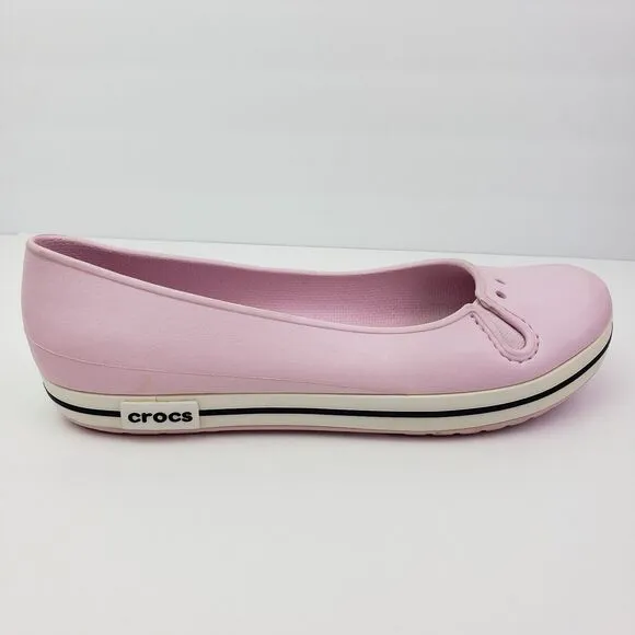 Crocs Crocband Womens Size 11 Bubblegum Pink Slip On Comfort Ballet Flats Shoes