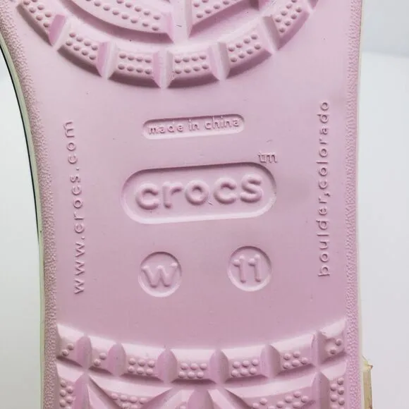 Crocs Crocband Womens Size 11 Bubblegum Pink Slip On Comfort Ballet Flats Shoes