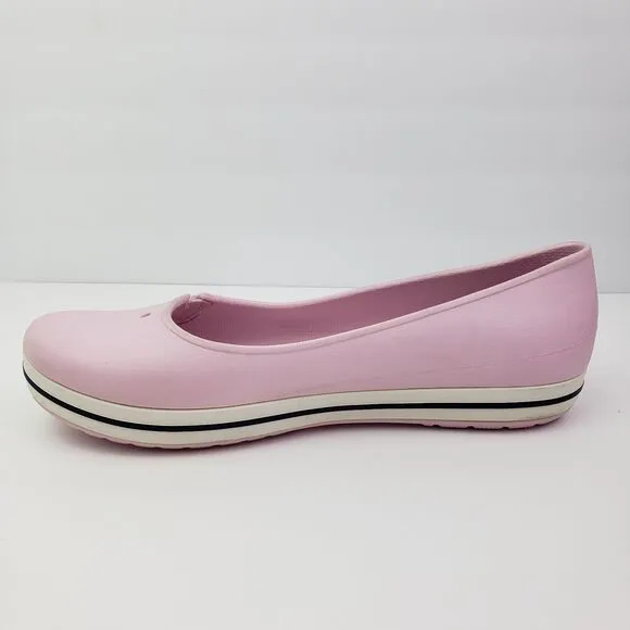 Crocs Crocband Womens Size 11 Bubblegum Pink Slip On Comfort Ballet Flats Shoes