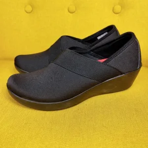 Crocs Dual Comfort Busy Day Loafers Stretch Wedge Shoes Black Women's 8
