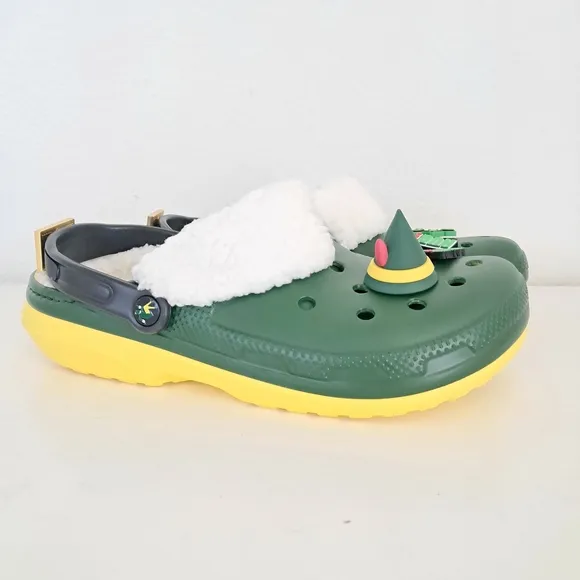 CROCS Green and Yellow Slip-On Loafers with Ventilation