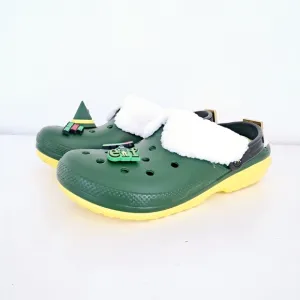 CROCS Green and Yellow Slip-On Loafers with Ventilation