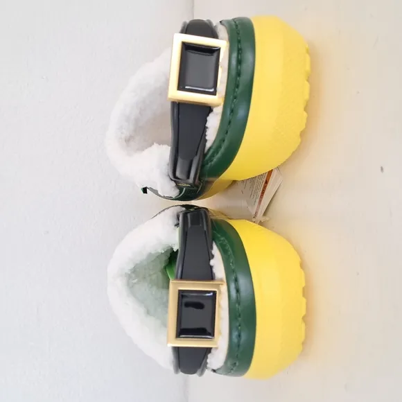 CROCS Green and Yellow Slip-On Loafers with Ventilation