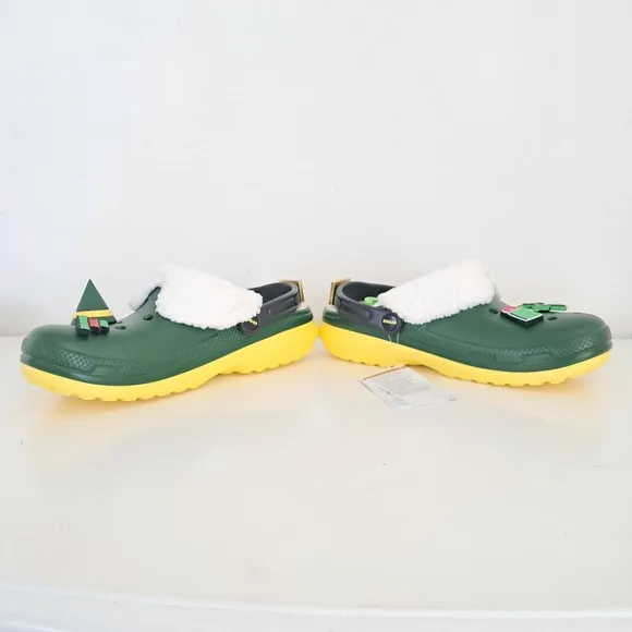 CROCS Green and Yellow Slip-On Loafers with Ventilation
