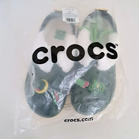 CROCS Green and Yellow Slip-On Loafers with Ventilation
