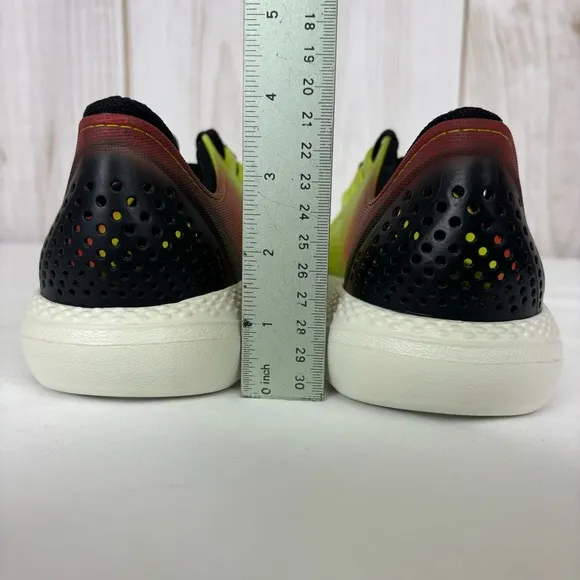 Crocs LiteRide Sneakers Lace Up Lightweight Flexible Shoes Yellow Black Size 10