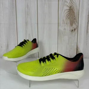 Crocs LiteRide Sneakers Lace Up Lightweight Flexible Shoes Yellow Black Size 10
