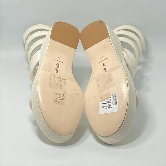 Cult Gaia Gabi Snake-Embossed Leather Wrap Sandals size 37