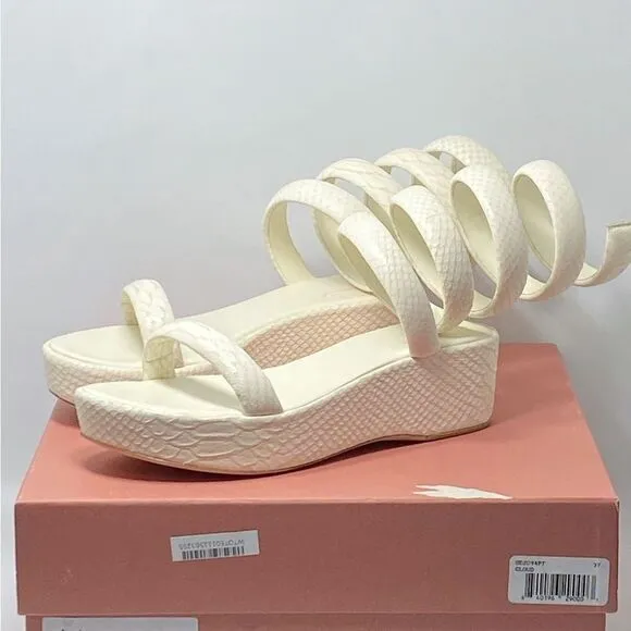 Cult Gaia Gabi Snake-Embossed Leather Wrap Sandals size 37