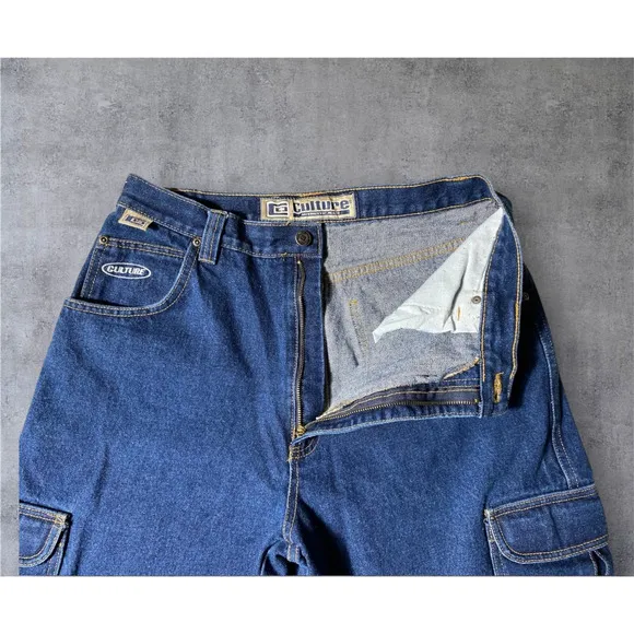Culture Jeans Y2K Carpenter Denim 30x24.5 Dark Wash Baggy Skater Vintage Utility