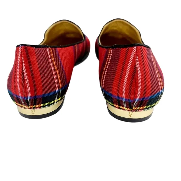 CV Signature Red Multi Plaid Wool Loafers