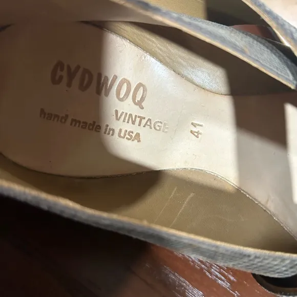 CYDWOQ Vintage Contact Black/ Brown Plaid Leather Slip-On Flats Size 41