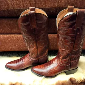 Dan Post Men’s Exotic Ostrich Leg Western Boots – Size 9D