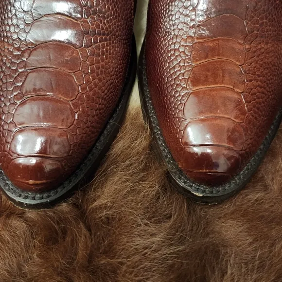Dan Post Men’s Exotic Ostrich Leg Western Boots – Size 9D