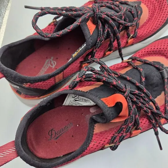 Danner Rivercomber Shoes Mens 10 Red Hiking Water Trail 3in Vibram Sole Sneakers