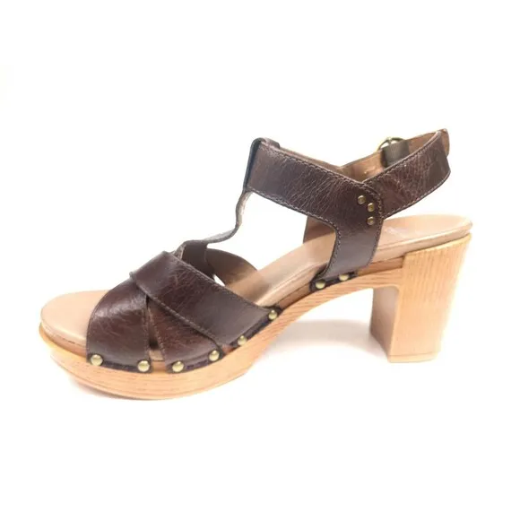 DANSKO DANIELA SLINGBACK Heel Sandals 41 US 10.5- 11 US Brown Leather T-Strap